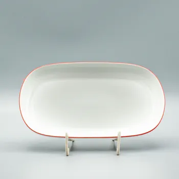 Talíř TOM červená linka, Porcelánová Mísa oválná 23 cm, Thun
