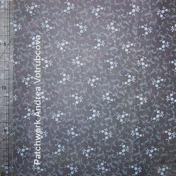 Quilt Gate 4522-908 japonská květovaná šedá bavlněná látka patchwork