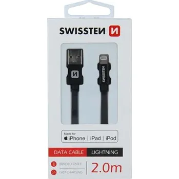 Datový kabel Swissten USB/Lightning MFi 2m, černý
