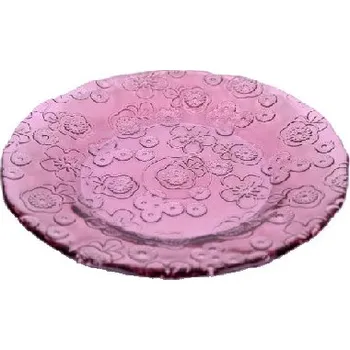 Talíř Talíř z recyklovaného skla 19,5 x 19,5 x 1,6 cm FLORA, růžová (DOPRODEJ POSLEDNÍCH KOUSKŮ)|Vidrios San Miguel|Recycled Glass