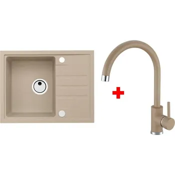 Granitový dřez Set Alveus INTERMEZZO 30 + TONIA Barva: béžová, Označení: Beige + Dárek