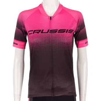 cyklistický dres CRUSSIS Cyklistický dres CSW-057 černý/růžový