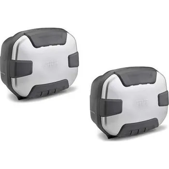 Motodoplněk TRK 35PACK2 sada 2 kufrů GIVI TRK 35N Trekker černý s hliníkovým víkem (Monokey) se stejným zámkem