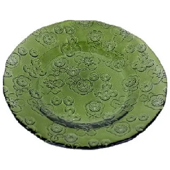 Talíř Talíř z recyklovaného skla 20x2cm FLORA, zelená (DOPRODEJ)|San Miguel