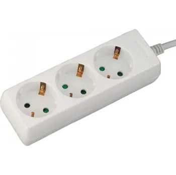 Napájecí kabel Prodlužovací kabel, 3 zásuvky, 3m, 16A, 3G1.5mm2, bílý