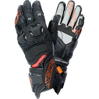Moto rukavice Moto rukavice SECA Ukemi Pro černé/červené fluo L
