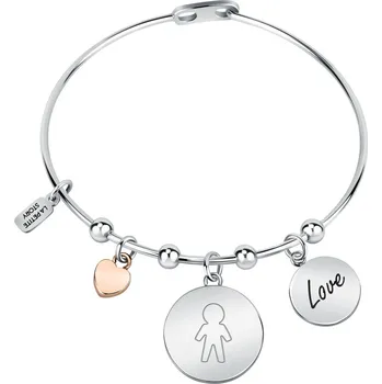 Náramek La Petite Story Pevný ocelový náramek s přívěsky Family LPS05ASF27 + 2 měsíce na vrácení zboží