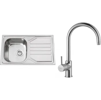 Nerezový dřez Set Sinks OKIO 800 V matný + baterie Baterie: VITALIA + Dárek