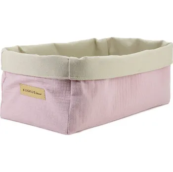 Úložný box Mušelínový obdélníkový košík, pudrový