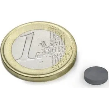 Dekorativní magnet SOLLAU Feritový magnet válec D 8x2 mm, Ferit, Y30, bez povrchové úpravy