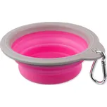 Cestovní miska DOG FANTASY skládací růžová Velikost: S