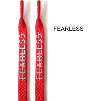 Tkaničky do bot Woodrow Tkaničky s nápisem Fearless do bot tepláků mikiny ploché červené