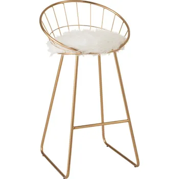 Barová židle Zlatá kovová barová stolička Charlotte gold - 52*51*100cm