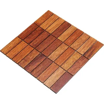 Obklad Wodewa MERBAU mozaika 2D - dřevěný obklad do koupelny a kuchyně 30 x 93 mm
