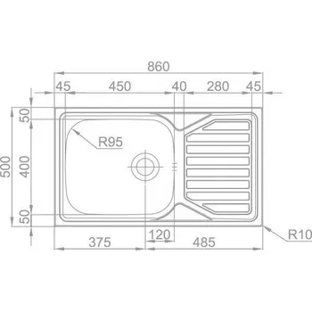 Nerezový dřez Set Sinks OKIO 860 XXL V matný 0,6 mm+ baterie Baterie: LEGENDA S + Dárek