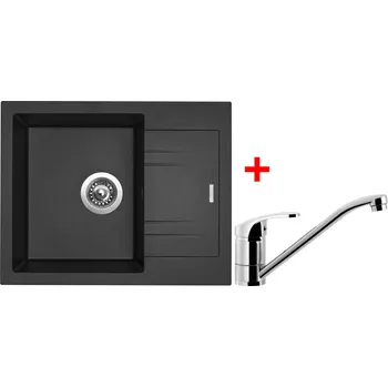 Set Sinks LINEA 600 + PRONTO Barva: Černá metalická, Označení: Metalblack + Dárek