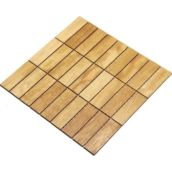 Obklad Wodewa IROKO mozaika 2D - dřevěný obklad do koupelny a kuchyně 30 x 93 mm