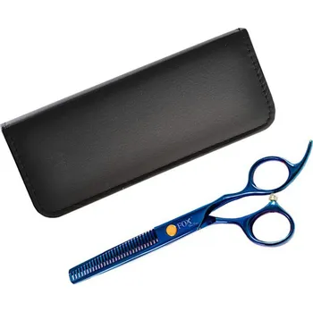 Kadeřnické nůžky FOX Blue Rose Profesionální efilační nůžky pro praváky 6´ - 32 zubů - modré