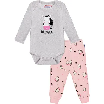 Kojenecký overall Kojenecký set - WINKIKI WNB 92701, šedá/ růžová Barva: Šedá, Velikost: 62