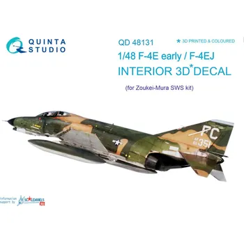 Plastikový model Quinta studio 1/48 F-4E early / F-4EJ 3D-Print&col.Interior