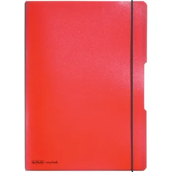 Blok Herlitz sešit flex A4 2x40 listů čtverečkovaný + linkovaný PP červený