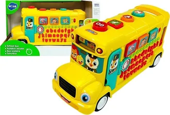 Hračka pro nejmenší Huile Toys School Bus interaktivní naučný autobus se zvuky
