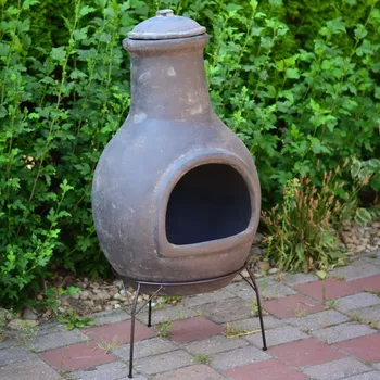 Zahradní gril Benco Aztécká pec MANUELLA, pr.56 cm, výška 113 cm, barva šedá