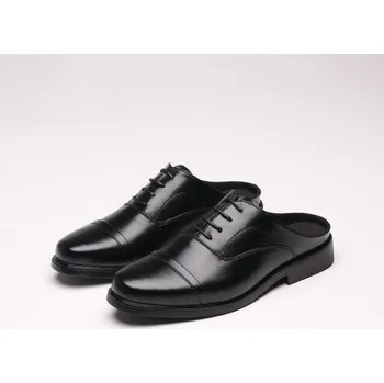 Pánské polobotky Pánské letní boty kožené polobotky bez paty Barva: Černá, Velikost: 44