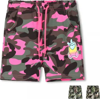 Dívčí kraťasy KUGO DÍVČÍ KRAŤASY "REST" Barva: khaki/zelené detaily, Velikost: 140