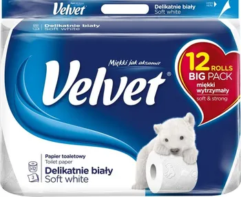 Toaletní papír Velvet Soft White lední medvědi 3vrstvý 12 ks