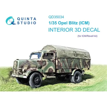 Plastikový model Quinta studio 1/35 Opel Blitz 3D-Print&col. Interior (ICM)