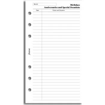 Diář Filofax narozeniny výročí A6