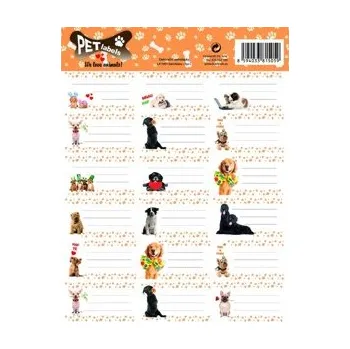 samolepka ŠTÍTKY NA SEŠITY - PETS