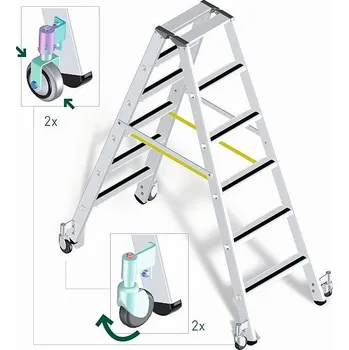 Žebřík Kolečka na vnitřní stranu žebříku neotočná (2 ks) + otočná (2 ks)| 8203