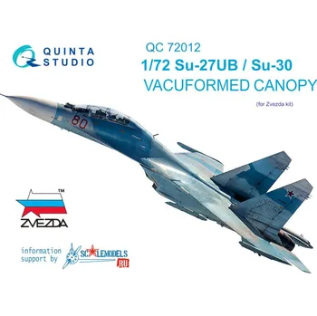 Plastikový model Quinta studio 1/72 Vacu canopy for Su-27UB / Su-30 (ZVE)
