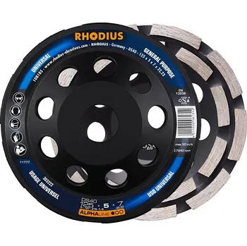 Řezný kotouč Rhodius kotouč diamantový brusný Alpha Line DS40, dvouřadý na beton 125 mm - 053-303222