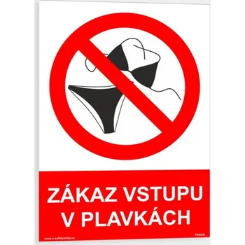 Zákaz vstupu v plavkách Plast 148 x 210 mm (A5) tl. 0.5 mm - Kód: 02589