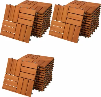 Venkovní dlažba Dřevěné dlaždice mozaika 30 x 30 x 2,5 cm 33 ks akácie