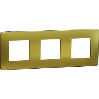 vypínač a zásuvka Krycí rámeček NOVÁ UNICA STUDIO METAL trojnásobný, Gold/Černý