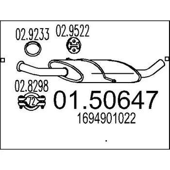 Auto-moto Střední tlumič výfuku MTS 01.50647