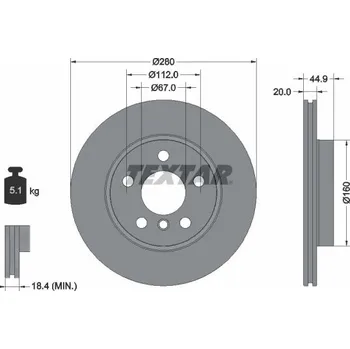 Brzdový kotouč Brzdový kotouč TEXTAR 92305303