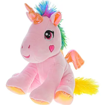 plyšák Jednorožec plyšový 21cm sedící se srdíčkem 0m+