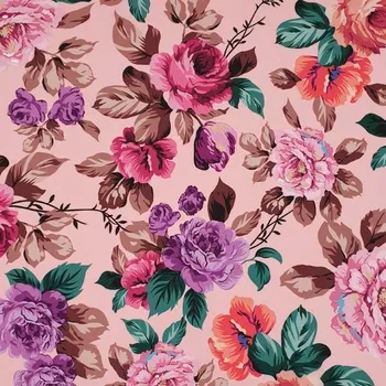 Šatovka N5864 starorůžová, velké barevné květy, š.150