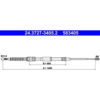 Lanko parkovací brzdy Tažné lanko, parkovací brzda ATE 24.3727-3405.2