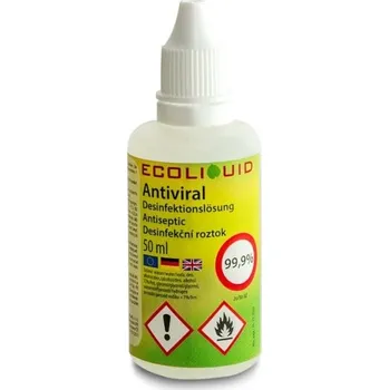 Dezinfekce ANTIVIRAL Ecoliquid, dezinfekce na ruce, kapátko, 50 ml Vůně: bez vůně