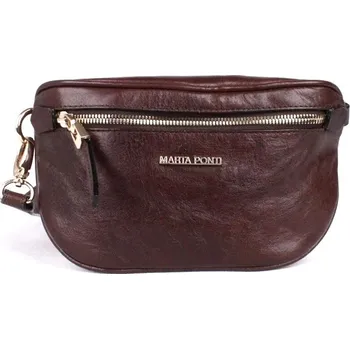 Kabelka Dámská tmavěhnědá luxusní kožená ledvinka Marta Ponti no. 13