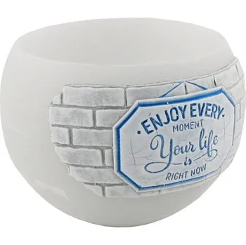 Svícen Lampion koule "Enjoy every moment" (Lucerna na svíčku z vosku)