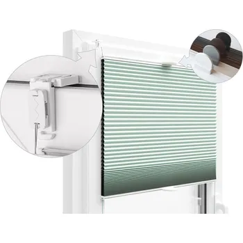 Roleta ZEBRA-SHOP PLISSÉ LUX / ZATEMŇ. DUO / SV. ZELENÁ / PM07 Šířka plissé v cm: 38, KAT: A 80-110 cm