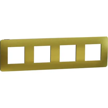vypínač Krycí rámeček NOVÁ UNICA STUDIO METAL čtyřnásobný, Gold/Černý