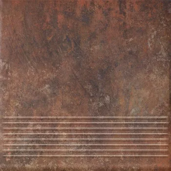Obklad Arteon rosso stopnica prosta - schodovka 30x30 hnědá 162550